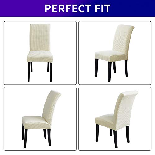 Howhic-Stretch-Chair-Covers-for-Dining-Room-Set-of-6-Removable-Washable-Dining-Room-Chair-Covers-Dining-Chair-Slipcovers-Seat-Protector-Great-for-Home-and-Banquet-Decoration-Ivory-6-Pack Howhic Stretch Chair Covers for Dining Room Set of 6 Removable Washable Dining Room Chair Covers Dining Chair Slipcovers Seat Protector Great for Home and Banquet Decoration Ivory 6 Pack