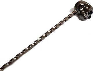 FTYYSWL Cuchara de cóctel de acero inoxidable con diseño de calavera, 44 cm, color negro