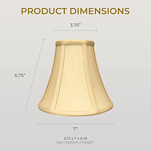 Image of Royal Designs, Inc. BSO-704RC-7AGL True Bell Basic Lamp Shade with Round Clip, 3.75 x 7 x 6.75, Antique Gold