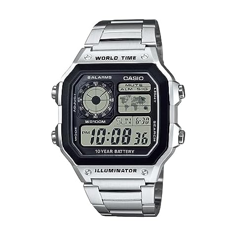 Casio Men's AE1200WHD-1A Digital Stainless Steel Watch Cover