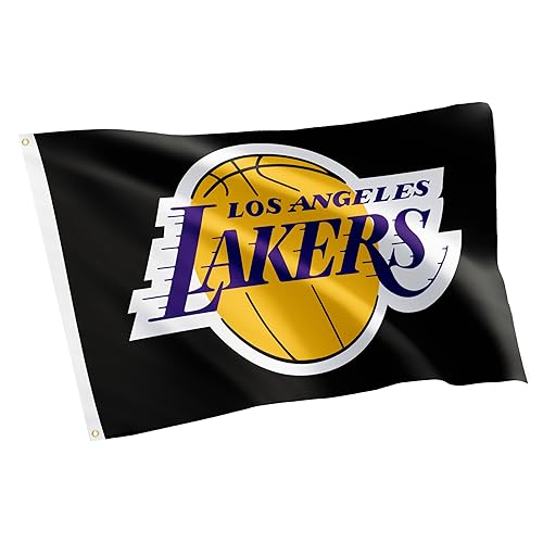 Desert Cactus Los Angeles Lakers Flag LA NBA National Basketball Association 100% Polyester Indoor Outdoor Banner 3x5 feet Basketball Team Merchandise (Flag L)