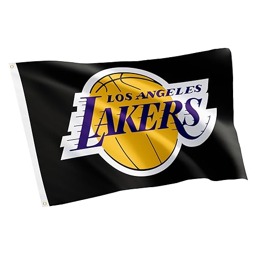 Desert Cactus Los Angeles LA Lakers Flag NBA National Basketball Association 100% Polyester Indoor Outdoor 3x5 feet Flags (Flag L)