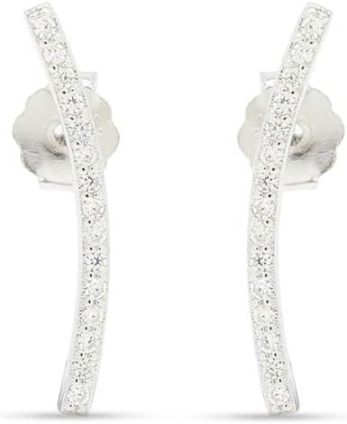 Sterling Silver Stud Earrings for Women Dainty Feather, Starburst, Lightning Bolt, Nail, Curved Bar, Disc, Pineapple with push-back Earrings, Gift For Her - Image 2