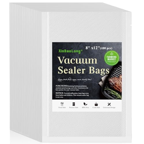 Image of Vacuum Sealer Bags, 8 inch x 12 inch Quart, 400 Pcs | Commercial Grade, BPA Free, Sous Vide Compatible, Puncture Prevention, Kitchen Essentials