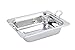 Bon Chef 5409HRSS Rectangle Half Size Food Pan, Laurel Design with Round Handles, Stainless Steel