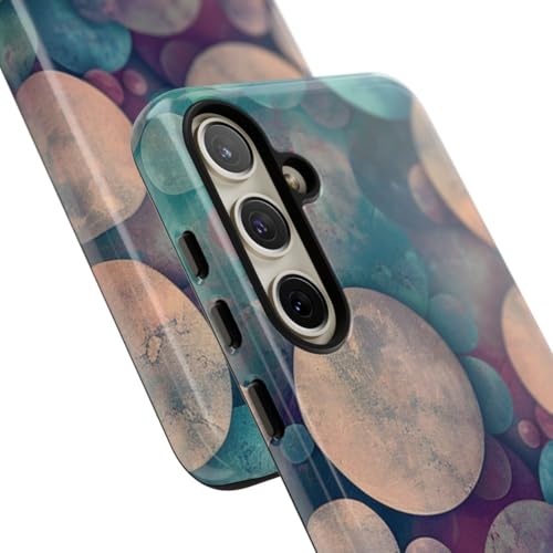 Coque Samsung S24 Plus rigide brillante à motif cercles multicolores