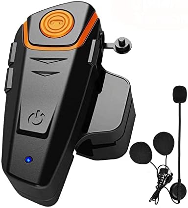 Motorcycle Bluetooth Headset, BT-S2 Motorbike Helmet Intercom up to 3 Riders 1000M Helmet Communication System Supports Handsfree/Stereo Music/FM/GPS/ MP3 (Boom Microphone,Single)