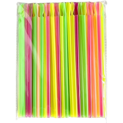 50 pitillos cucharita desechables multicolor 20 cm miniatura 1