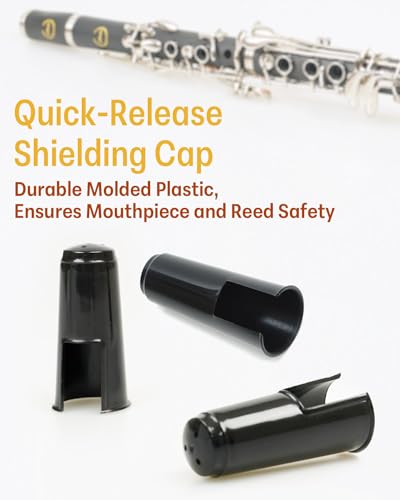 Libretto Clarinet Mouthpiece Kit, Giftable Standard Mouthpiece Set: ABS Mouthpiece, Plastic Cap, Silver Lacquered Ligature. Finely Designed for Beginner and Student. - Thumbnail 4