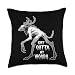Get Outta My Woods Wendigo Cryptid Forest Monster Cryptid Throw Pillow