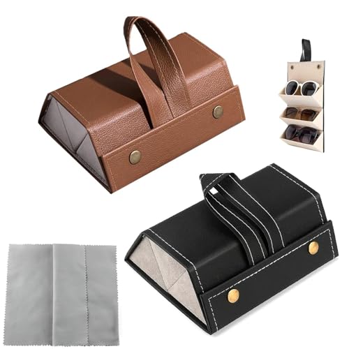 PMELCXD Porta Occhiali Multiplo - Brillenbox Premium con Organizer Occhiali e Cavi - Scatola Porta Occhiali Ideale per Casa e Viaggio - Cacciavite per Occhiali Incluso.