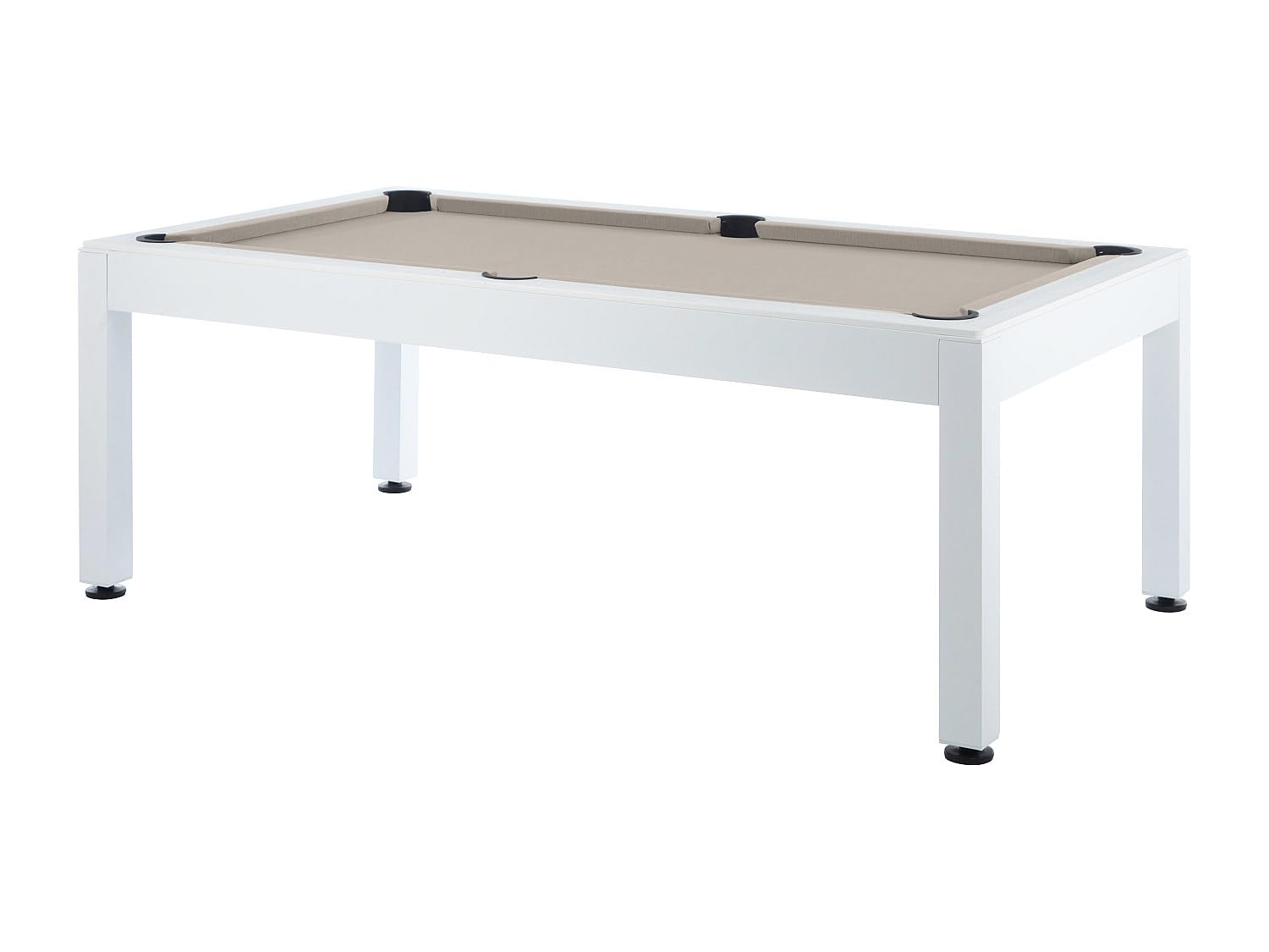 Vente-unique - Billard d'extérieur Blanc et Taupe avec Housse - L213,4 x P121,1 x 79,7 cm - STAZIO