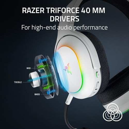 Razer Barracuda X Chroma Wireless Gaming Headset: 2.4GHz Wireless & Bluetooth - Lightweight - Chroma RGB - 40mm Drivers - Cardioid Mic - 70 Hr Battery - for PC, Mac, PS5, Switch, Smartphone - White - Image 6