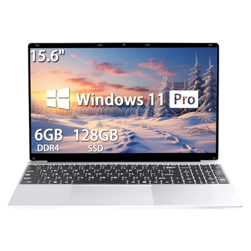 Breloom Computer portatile Windows 11 da 15,6 pollici, 6 GB+128 GB, processore Celeron N4500 Windows laptop, display FHD 1920 x 1080, Wi-Fi 5, BT5.0, tastiera inglese, per affari e studenti