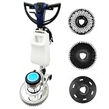 THUXEON 18" Commercial Floor Scrubber Buffer, Heavy Duty Polisher Machine- 1100W Motor, 12L Tank for Hotel Carpet/Tile Cleaning, Butterfly Handle, Low Noise 110V