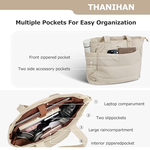 Image of Tote Bag for Women ,Travel Puffy Tote Bag For Women,Puffer Work Tote Handbag、Shoulder Bag Handbag for Travel, Work, Gym
