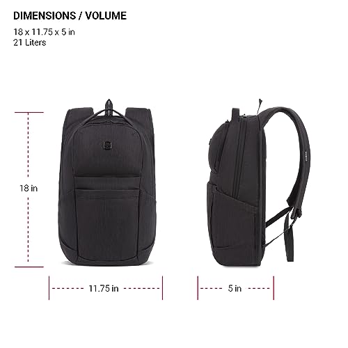 SwissGear 8183 Laptop Backpack, Charcoal Heather, 18 In - Image 5