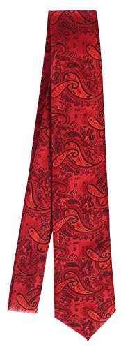 Gioberti Men's Formal 4Pc Paisley Vest Necktie Bowtie And Pocket Square, Red, Large #TOP4