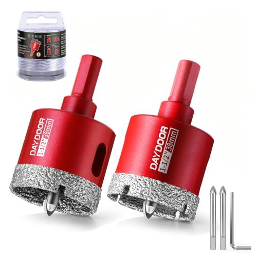 DAYDOOR 1-1/2"Diamond Hole Saw Bit with Pilot Drill Bit(3/8"Triangle Shank)
