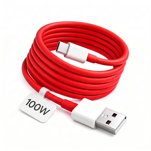 Image of 100W Type C Dash /Warp Fast Charging Cable | Fast Data Sync Cable | Compatible with Oneplus 15,15R,13,13R,12,12R,11,11R,10Pro,10R,10T,9RT,9R,8R,8T,7, 6 /6T /,Ce5,Nord Ce3,Ce4. (1M.)