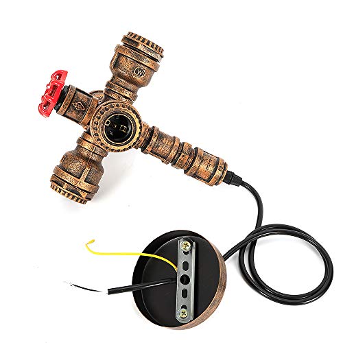 HYYKJ-US Industrial Steampunk Pendant Light 4 Lights Water Pipe Pendant Light Chandelier Vintage Steam Punk Hanging Lamp Lighting Fixture - Image 5