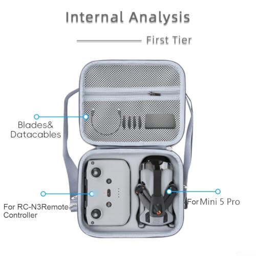 Protector de viaje para DJI Mini 5 Pro compacto para excursiones de montaña gris 4