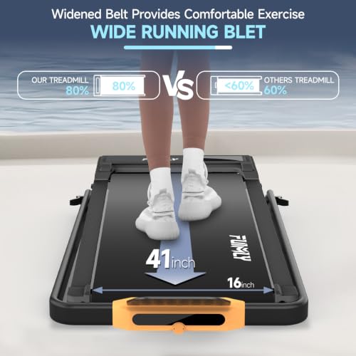 Image of FUNMILY Upgrade Walking Pad Folding Treadmill with 12% /15% Incline & Handle Bar, 3.5HP Foldable Under Desk Compact Treadmills for Home /Office /Gym, 400+lb Capacity, Shock Absorption