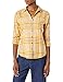 Goodthreads Women's Brushed Flannel Drop-Shoulder Long-Sleeve Shirt, Ochre, Kilt Plaid, Large