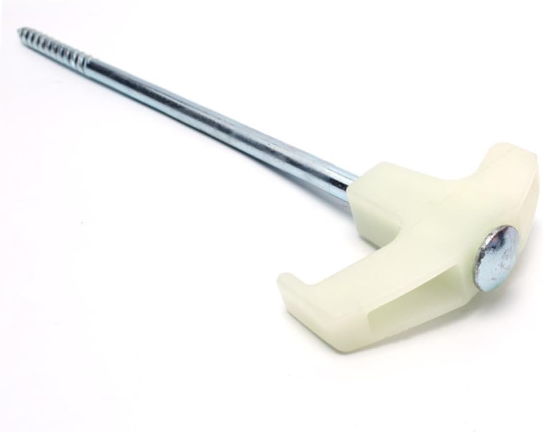 Veemoon 16pcs 25cm White Steel Tent Stakes Spiral Nails with Plastic Handle Glow-in-The-Dark Tent Pegs Awning Trip Kit for Outdoor Camping and Hiking