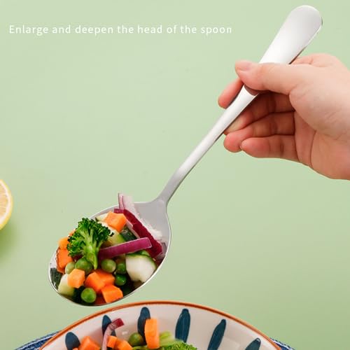 BAIYSFFG Serving Spoons Large,4 Pcs Stainless Steel Buffet Serving Spoon Long Handle Soup Spoons Cooking Spoon Kitchen Tool for Serving Kitchen Cooking Restaurant Banquet - Image 4