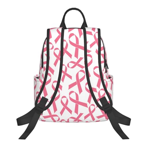Pink Breast Cancer Ribbon Backpack Bookbag Outdoor Daypack with Adjustable Shoulder Straps Multipurpose Backpack3