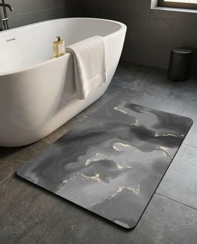 Pinkrin Tapis de Bain en Pierre de diatomée – Doux et Confortable, Tapis de Bain en Pierre Super Absorbant et antidérapant