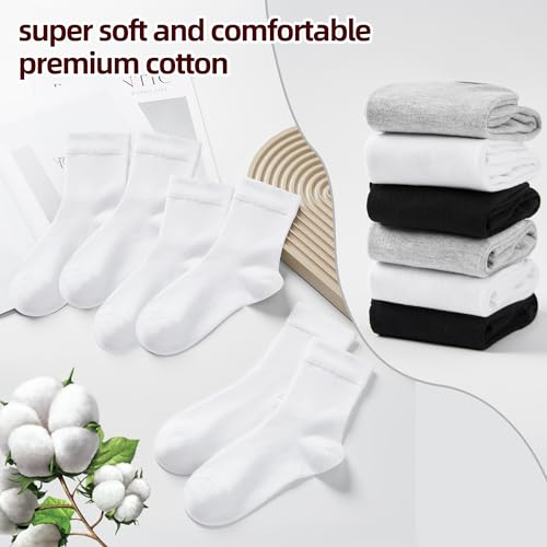 Image of Corlap Women's Thin Cotton Socks - 6Pairs Bootie Above Ankle Crew Socks-Gift Box