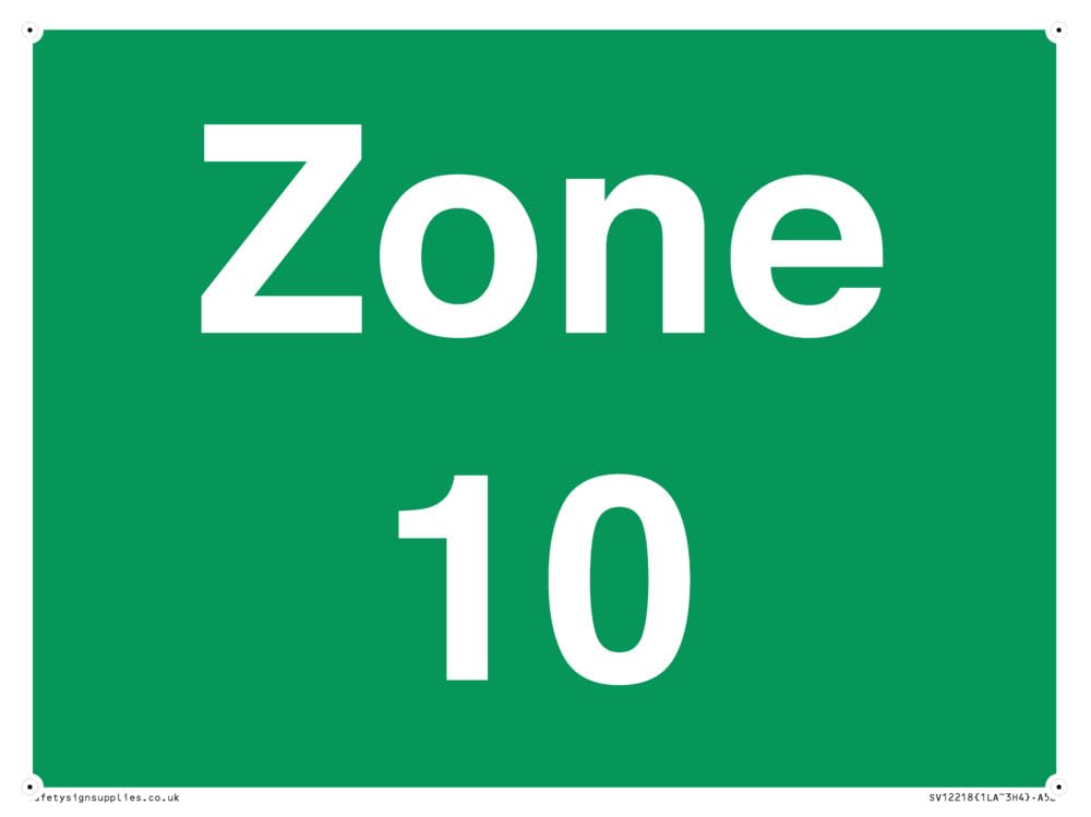 Zone 10 Sign - 200x150mm - A5L