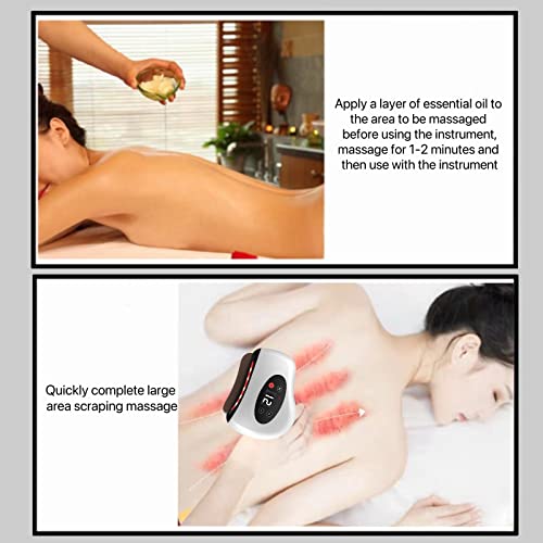 Electric Gua Sha Tools Facial Skin Care Products Facial Beauty Massager,12 Gears Rechargeable Red Light Heating Massager for Face,Shoulder,Back and Neck,Body Muscle Relaxing and Relieve Wrinkles - Thumbnail 5