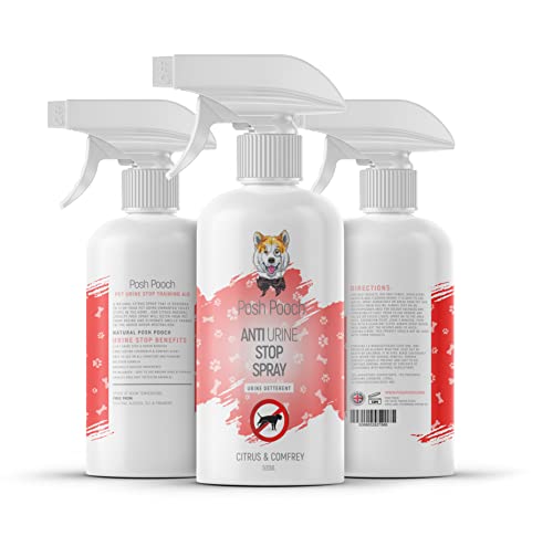 Posh Pooch Urine Stop Dog Deterrent Spray | Alcohol Free Natural Citrus Repellent 2 in 1 Spray Deodorises Smells For Cats & Dogs | Discourages Pets Urinating Behavioural Problems Pet Corrector