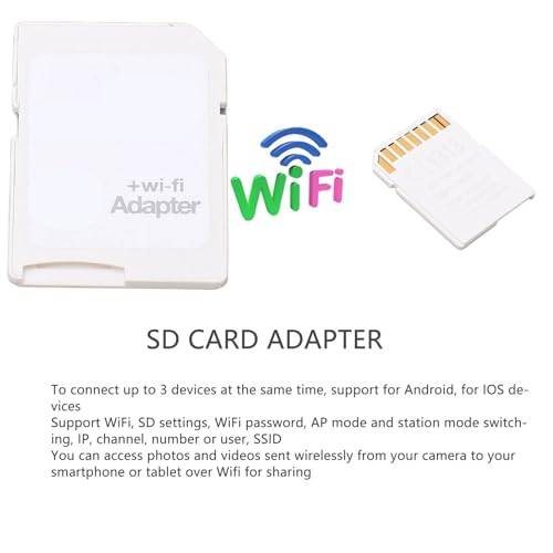 SUNGOOYUE TF to SD Card WiFi Adapter, Connect Up to 3 Devices Plug and Play WiFi Memory Card Adapter for Camera Phone Tablet