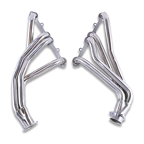 DEMOTOR PERFORMANCE Silver Stainless Steel Exhaust Headers For Chevy SBC GMC Truck 265 327 350 Engines 1966-87 - Thumbnail 5