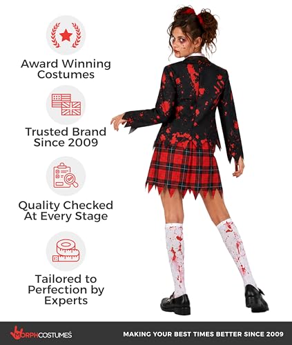 Disfraz de zombie escolar para niñas miniatura 5