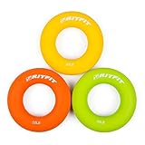 Hand Grip Strengthener Rings,A Forearm Wrist & Finger Exerciser,Life Time Warranty!Perfect Trainer for Rock Climbing, Athletes & Musicians Stress Relief & Rehabilitation,Set of 3 Resistance Levels.