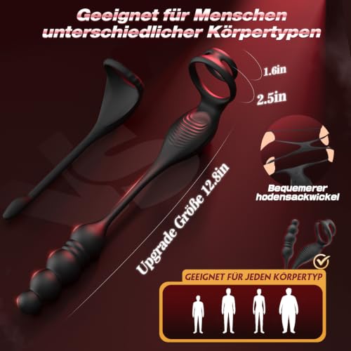 Prostata Stimulation Männer Intensiver 9 Stößes Vibrationen Sexspielzeug für die Männer Anal Vibrator Dildo Vibratorensets Analvibratoren für Mann Anal Plug mit Penisring Sex Toys Tagnaff
