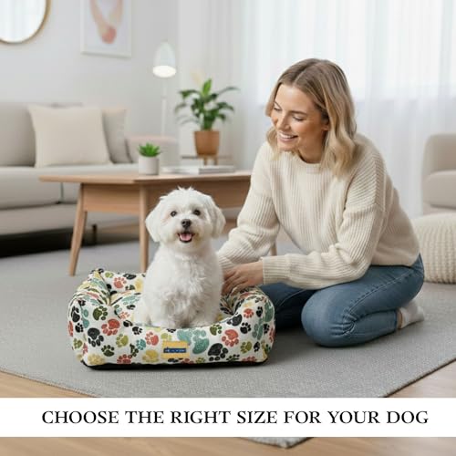 Image of SITSNOOZE Large Dog Bed (10 to 20kg) for Labrador, Golden Retriever, German Shepherd - Orthopedic Washable Sofa Mattress, Luxury Soft Warm Winter Lounger Cushion, Waterproof Pet Bed (Multi, L)