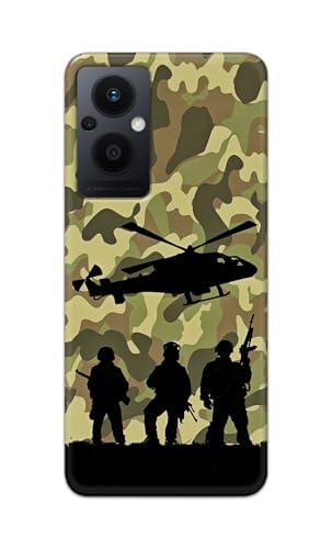 Image of Printed Hard Back Cover Case for Oppo F21 Pro 5G | Oppo F21s Pro 5G | Oppo Reno 7Z 5G Back Cover (Army) -1111