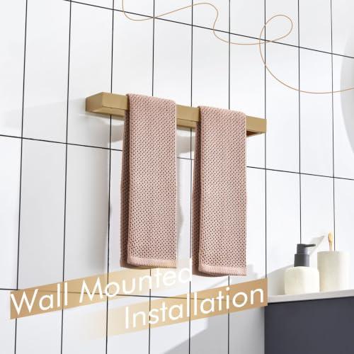 Image of KOKOSIRI Towel Holder 12-Inch Hand Towel Bar Wall Mount Kitchen Rack Champagne Bronze Stainless Steel for Bathroom Hardware, 1 Pack B4008CPG-L12