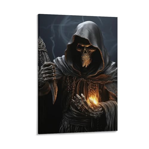 Toile murale Faucheuse 50 x 75 cm avec cadre de suspension