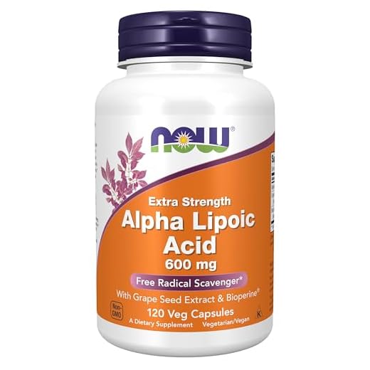 NOW Supplements, Alpha Lipoic Acid 600 mg with Grape Seed Extract & Bioperine®, Extra Strength, 120 Veg Capsules