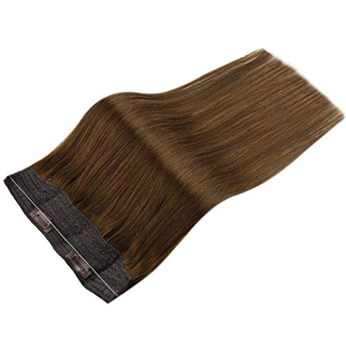 Halo Hair Extensions Real Human Hair 14 Inch Chocolate Brown Remy Halo Hair Extensions 70 Gram Extensions Halo Real Hair Invisible Secret Halo Hair Extensions Real Human Hair