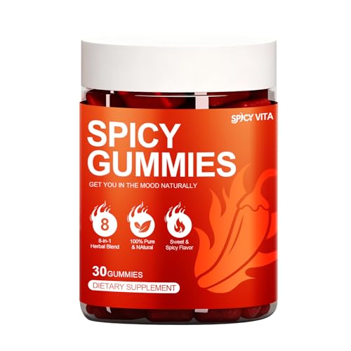 Spicy Gummies Hot Peach Gummies, Contain Extracts of Muira Puama, Natural Chili Flavor, Chili Pepper and Maca, 30 Capsules
