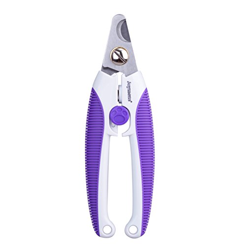 Joymoze Professional Pet Nail Clippers and Trimmer for Dog with Non-Slip Handles and Lock Purple Big