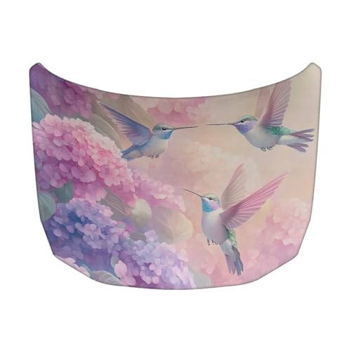 Whosucclay Hummingbird Car Hood Cover Stretch Polyester Cover for Car Hood Removable Automotive Accessories Easy Installation for Car Hood Decoration and Protection